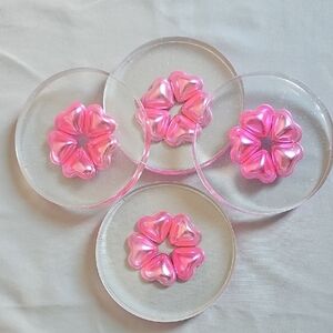 Hand Crafted Pink Floral Coasters